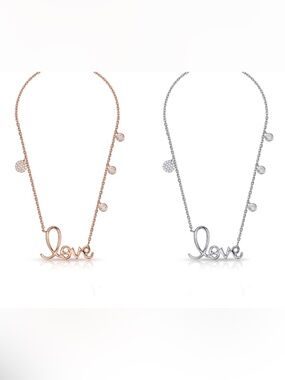 Cubic Zirconia Charm LOVE Necklace